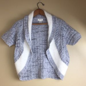 Sleeping on Snow holiday shrug Silver angora Sz S